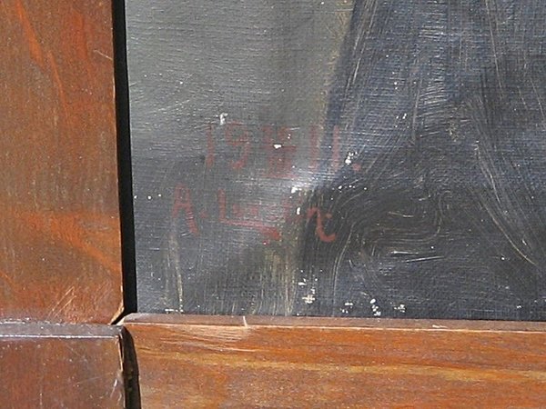 gerahmtes Ölbild auf Leinwand "Herrenporträt" ~ sign. A. Lustin 1911
