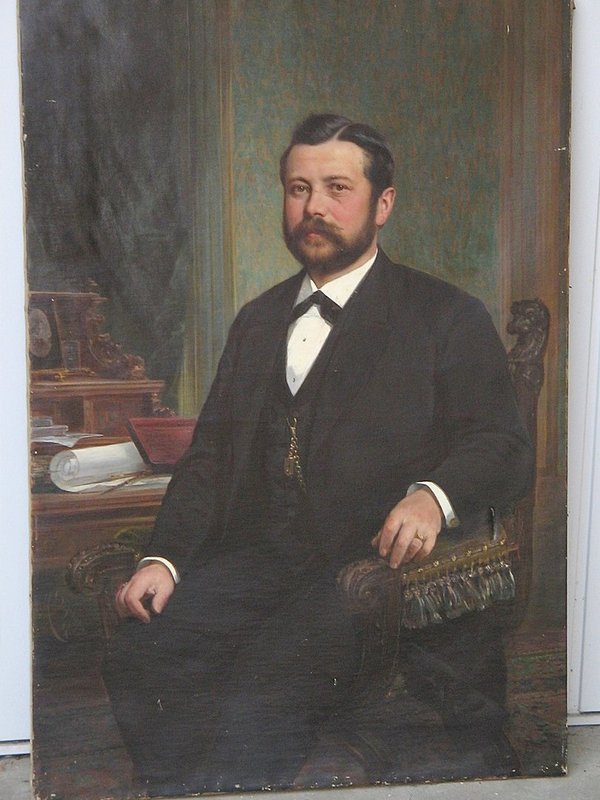 Ölbild auf Leinwand "Herrenporträt" ~ sign. C. Süßnapp 1887