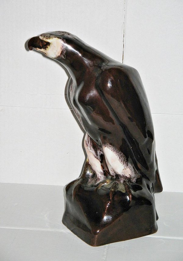 ausdrucksstarker Art Deco Keramik-Adler ~ gemarkt HK
