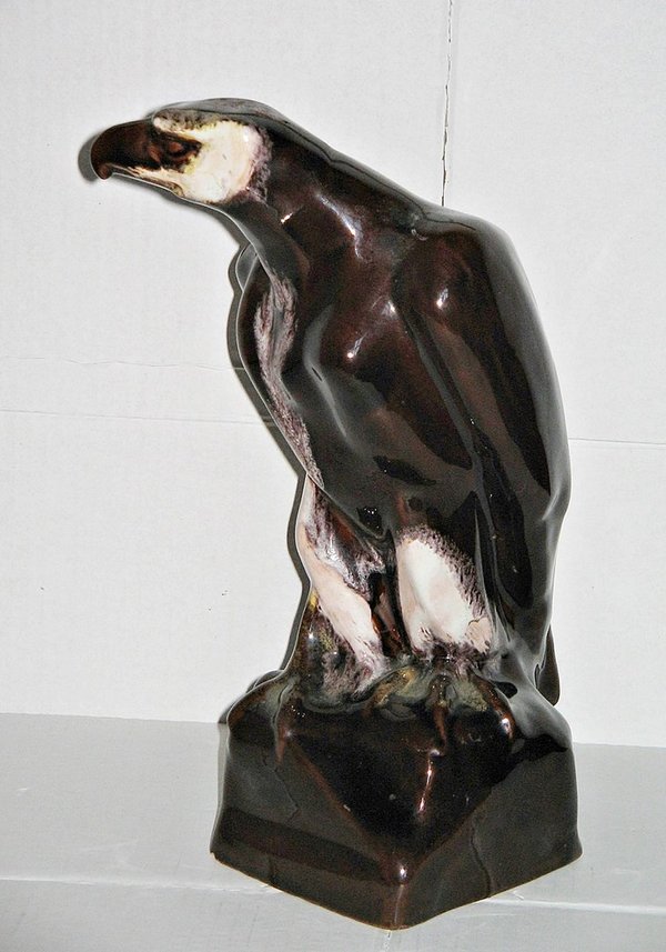 ausdrucksstarker Art Deco Keramik-Adler ~ gemarkt HK