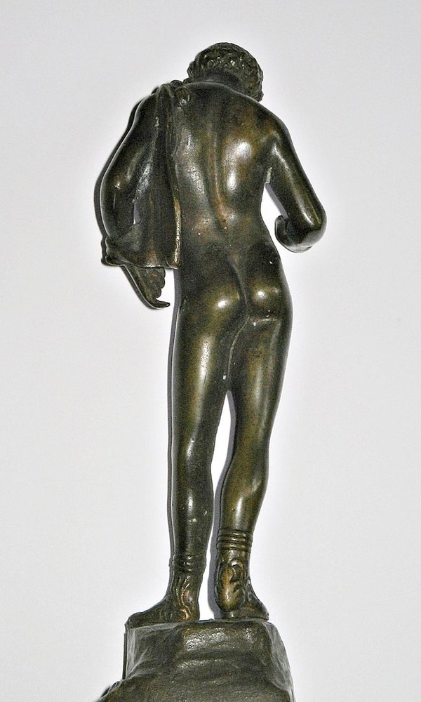 alte Bronze "Narziss" auf Marmorsockel