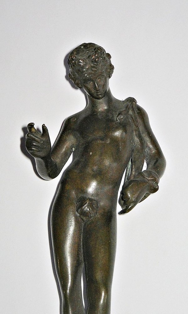 alte Bronze "Bacchus" auf Marmorsockel
