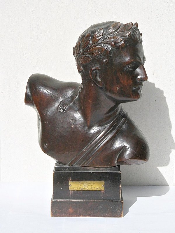 bronzierte Büste "Sieger mit Lorbeerkranz" ~ Prof. Poertzel 1938