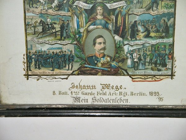 Erinnerungsbild an die Dienstzeit ~ Garde Feld Art. Rgt. Bln. 1893-95