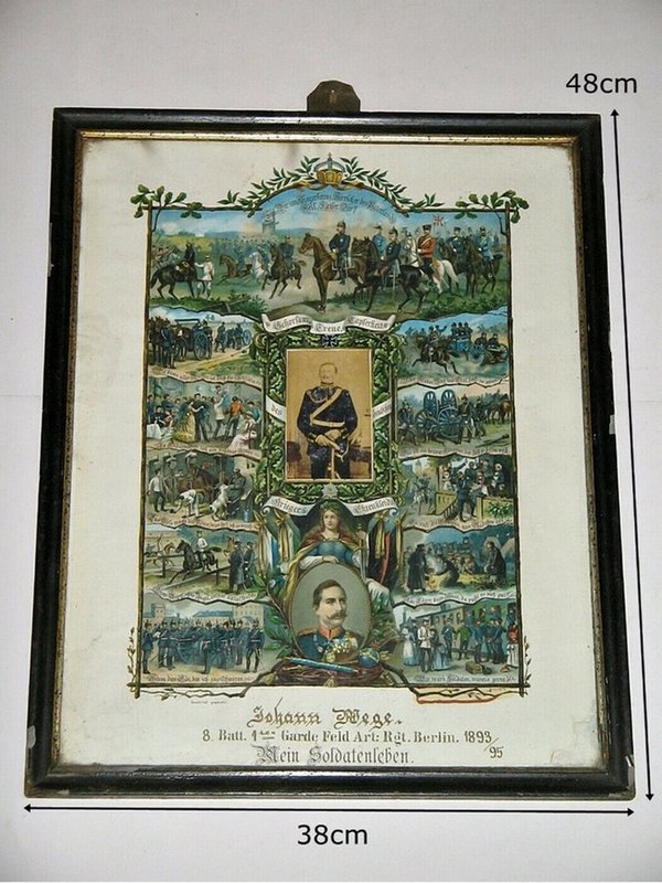 Erinnerungsbild an die Dienstzeit ~ Garde Feld Art. Rgt. Bln. 1893-95