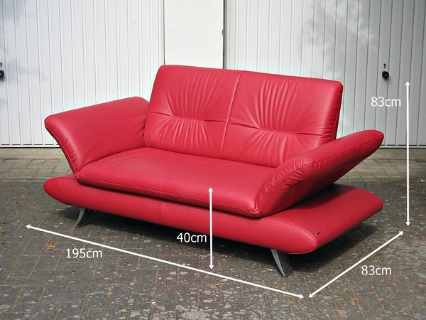 Designer Sitzgarnitur von Koinor ~ Sofa + 2 Sessel ~ Echtleder rot