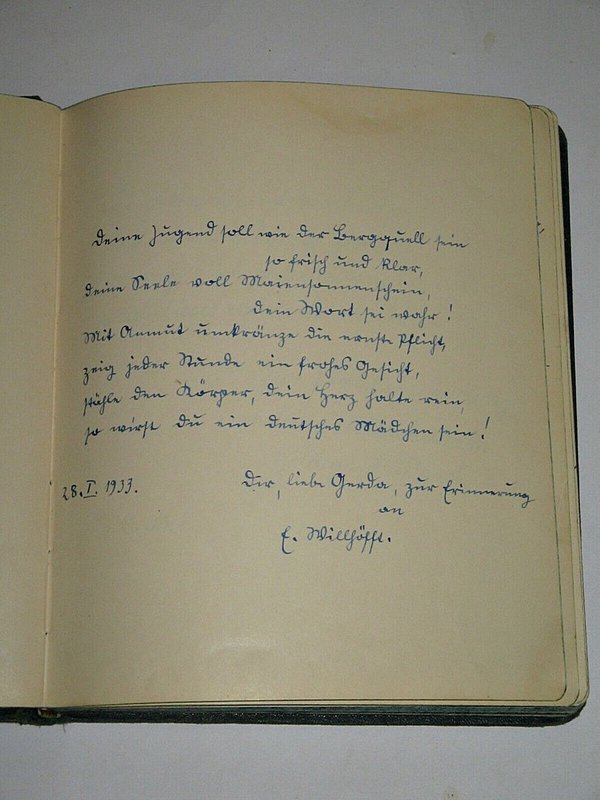 antikes Freundschaftsbuch ~ 1932-1945 ~ kleines Poesiealbum