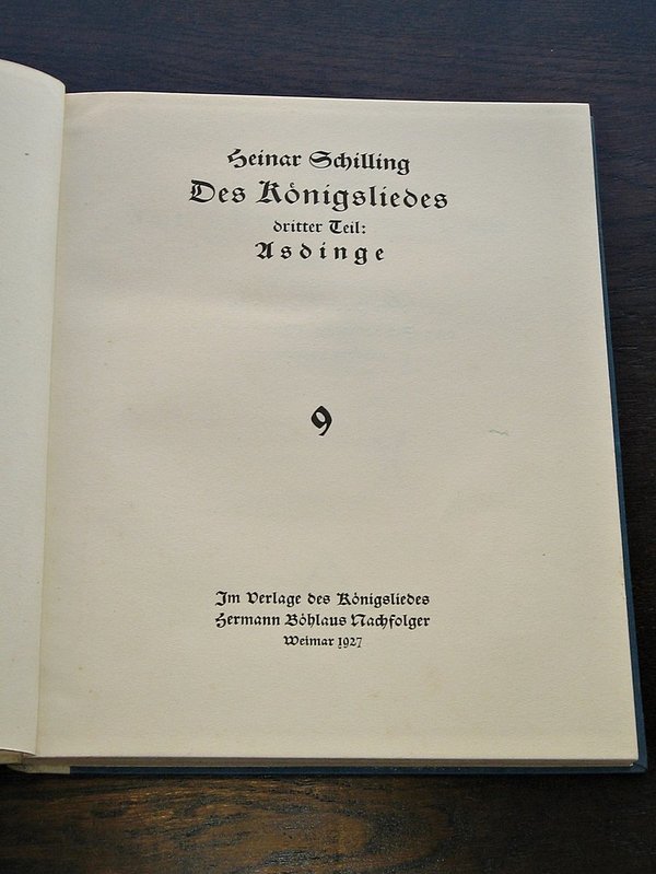 Heinar Schilling - Das Königslied ~ alle 14 Bände ~ 1925-28