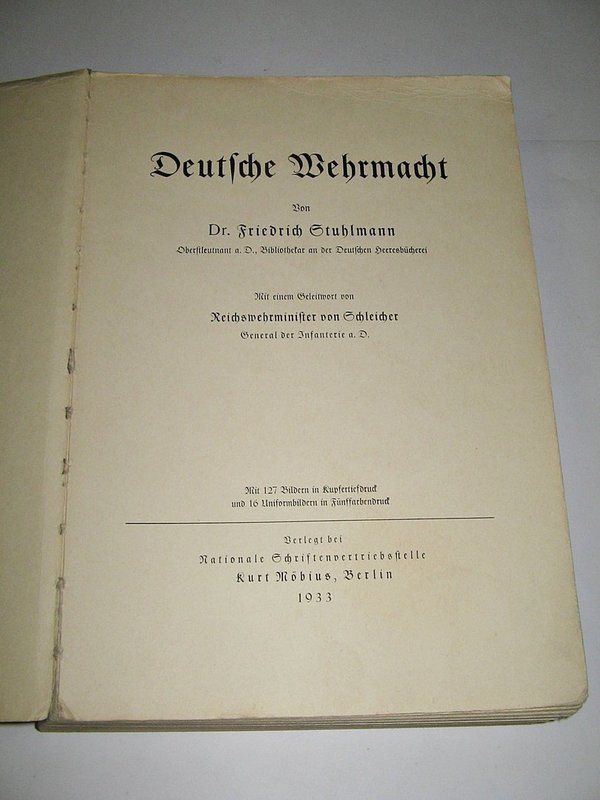 Dr. Friedrich Stuhlmann - Deutsche Wehrmacht ~ 1933