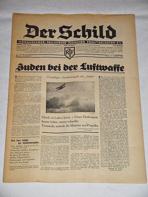 Sonderausgabe "Der Schild" Juden bei der Luftwaffe + Ergänzungen ~ 1935/36