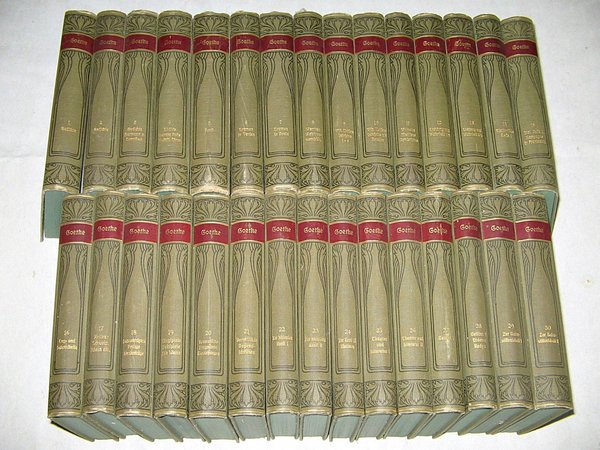 30 Jugendstil-Bände Goethes Werke ~ hrsg. Prof. Dr. Karl Heinemann ~ um 1900