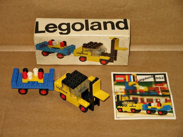 LEGO 652 ~ Fork Lift Truck and Trailer + OVP + Bauanleitung ~ 1972