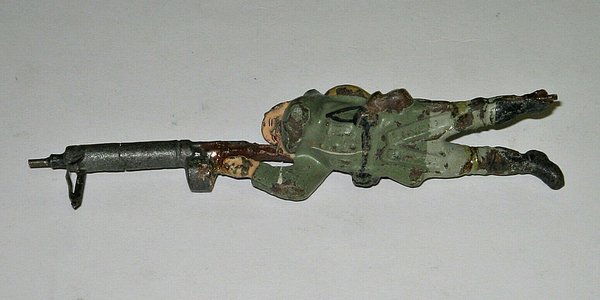 MG-Schütze mit Tornister ~ Lineol Massefigur ~ Deutsches Heer