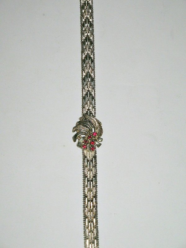 wunderschöne, breite Halskette mit passendem Armband ~ rote Steine ~ 925 Silber