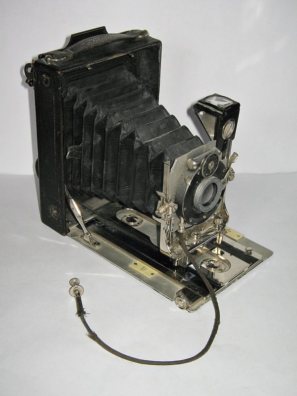 Plattenkamera Hüttig Ideal Modell 1908 ~ Balgenkamera + Tasche