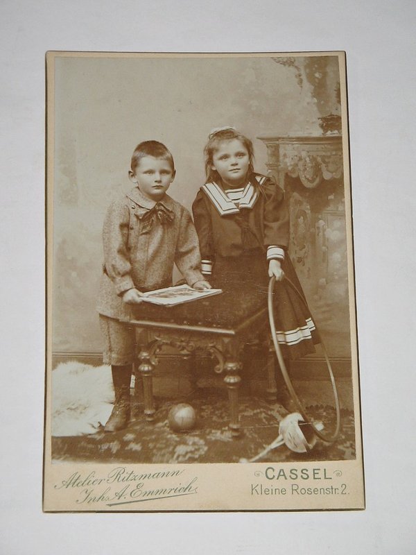 Kabinettfoto "Bruder und Schwester" um 1900