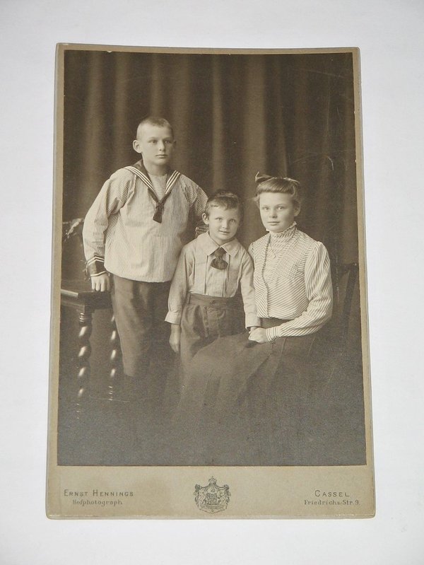 Kabinettfoto "Drei Geschwister" ~ um 1915