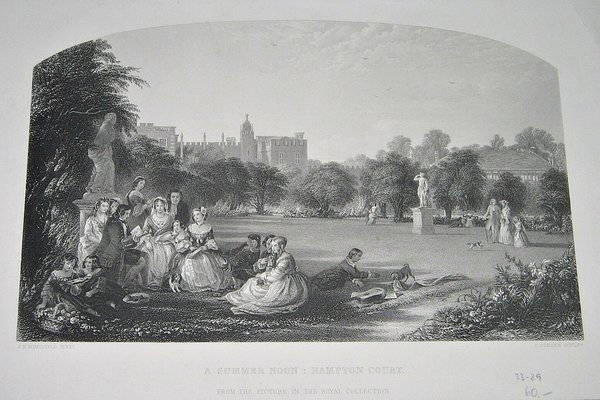 Stahlstich um 1850 ~ A Summer Noon : Hampton Court