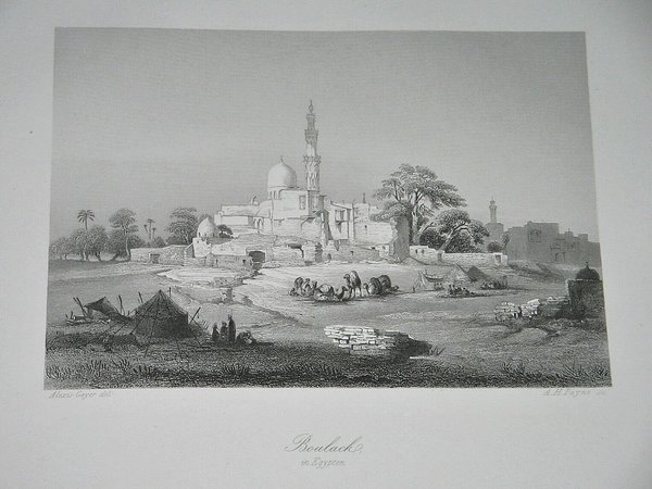Stahlstich um 1850 ~ Boulack (in Egypten)