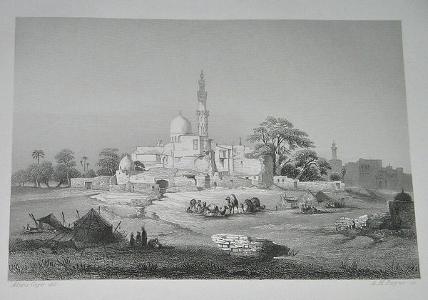 Stahlstich um 1850 ~ Boulack (in Egypten)
