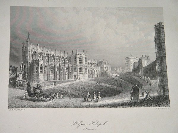 Stahlstich um 1850 ~ St. Georges Chapel ~ Windsor