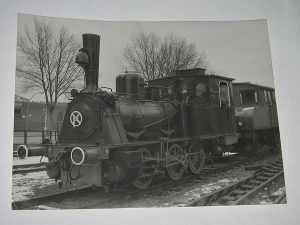 Grossfoto Dampflok T3 (Gaswerk) + alte elektr. Postlok Nr. 2 ~ 1973