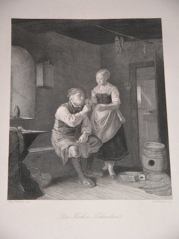 Stahlstich um 1845 ~ Des Fischers Töchterlein