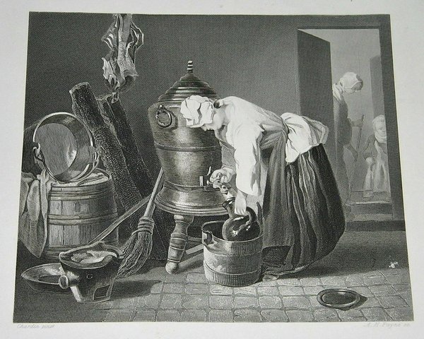 Stahlstich um 1845 ~ Der Labetrunk