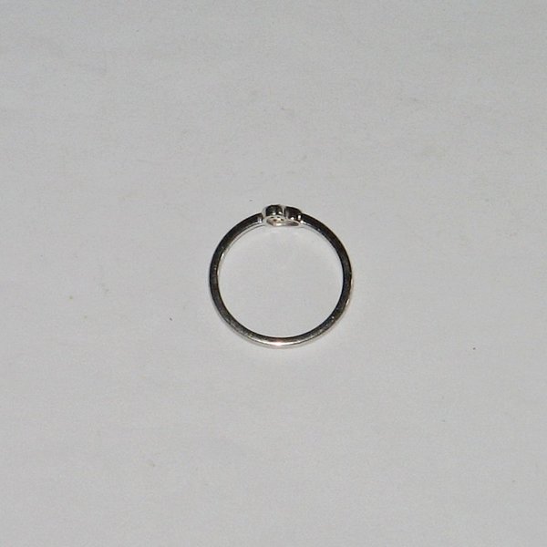schmaler Damen-Ring mit kleinem Herz ~ 925er Silber ~ Ringgröße 62/63