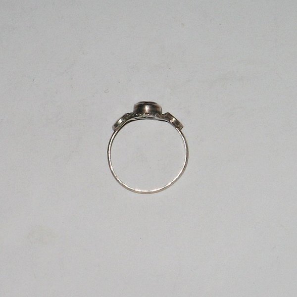 Silber-Ring mit dunkelrotem Stein ~  925er ~ RG 57/58