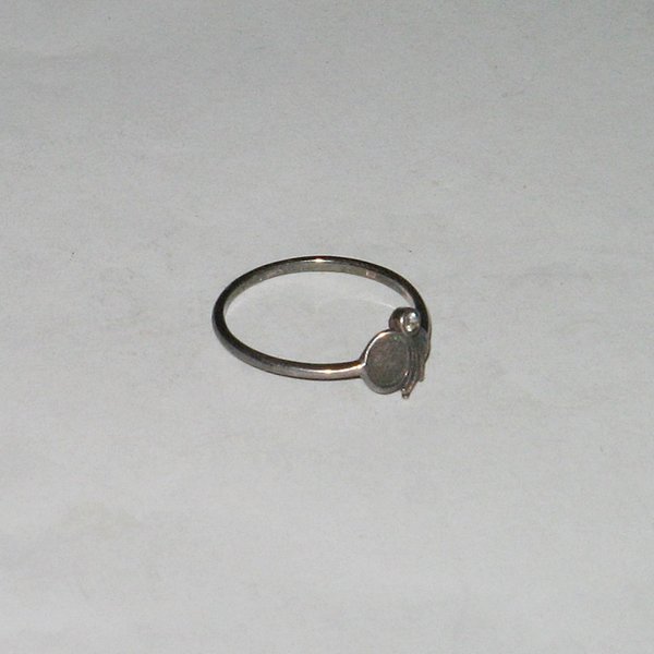Silber-Ring mit Steinchen, Kometenmotiv ~ Ringgröße 59
