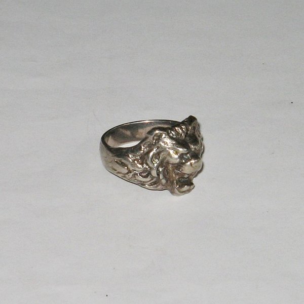 Löwenkopfring ~ 800er Silber ~ Ringgröße 59