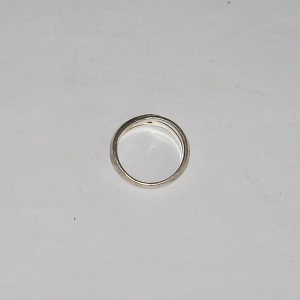 Silber-Ring mit geschwungener Schiene und kleinem Stein ~  925er ~ Ringgröße 56