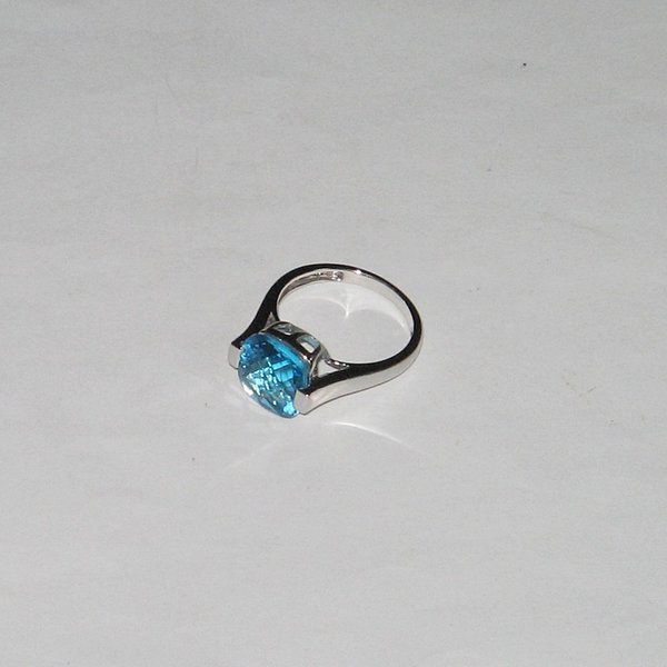 Silber-Ring mit hellblauem Stein ~ 925er ~ Ringgröße 54