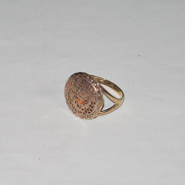 Damen-Ring mit Rose ~ 375er Gold  ~ Pizzo ~ Ringgröße 62