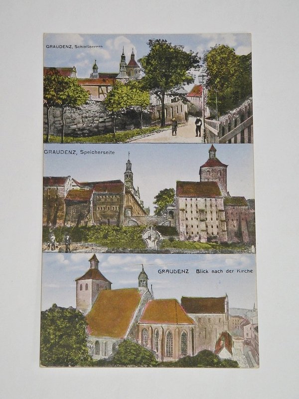 Ansichtskarte Graudenz - Speicherseite, Kirche ~ um 1910 ~ Preußen