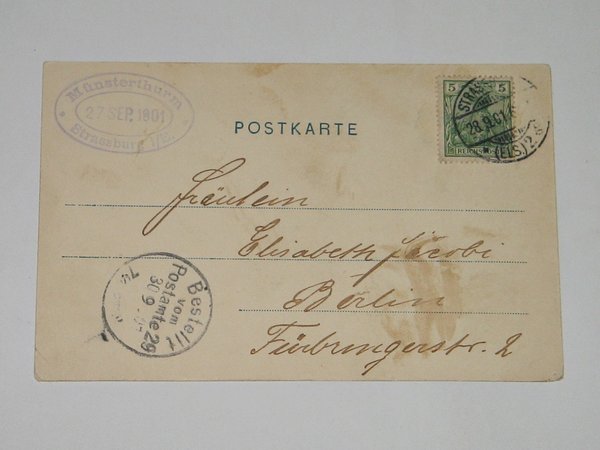 Ansichtskarte Strassburg - Münster ~ 1901 ~ Elsass