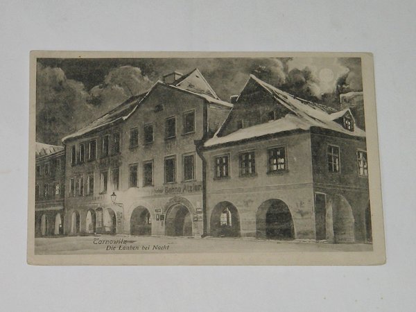 Ansichtskarte Tarnowitz - Die Lauben bei Nacht ~ um 1915 ~ Oberschlesien