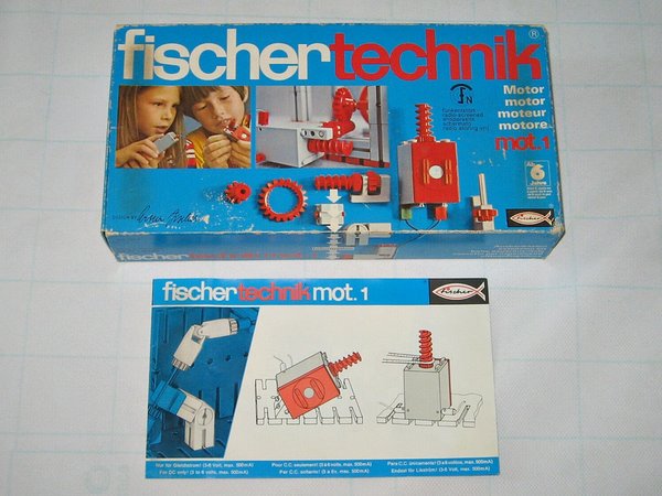 fischertechnik mot. 1 und 2 ~ Motor + Getriebe ~ um 1970