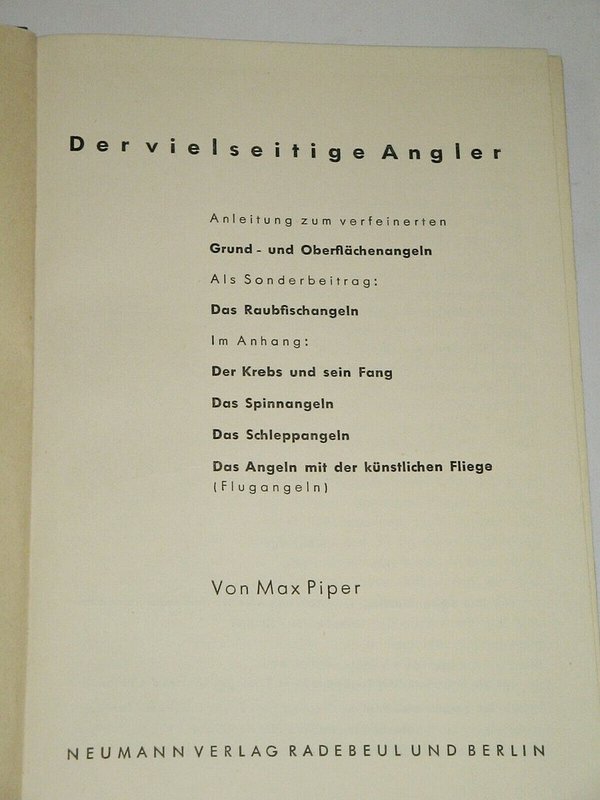 Max Piper - Der vielseitige Angler ~ 1963