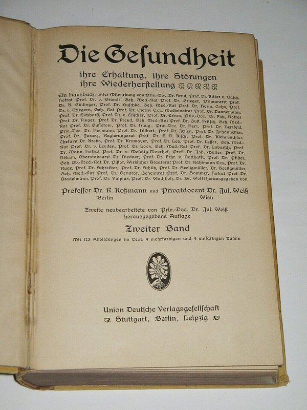 Prof. Dr. R. Koßmann / Dr. J. Weiß ~ Die Gesundheit ~ um 1910
