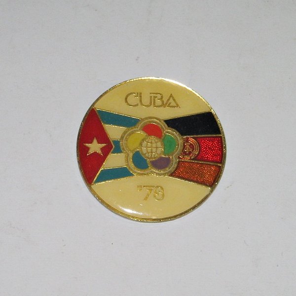 DDR-Anstecknadel für Teilnehmer Weltfestspiele 1978 in Cuba