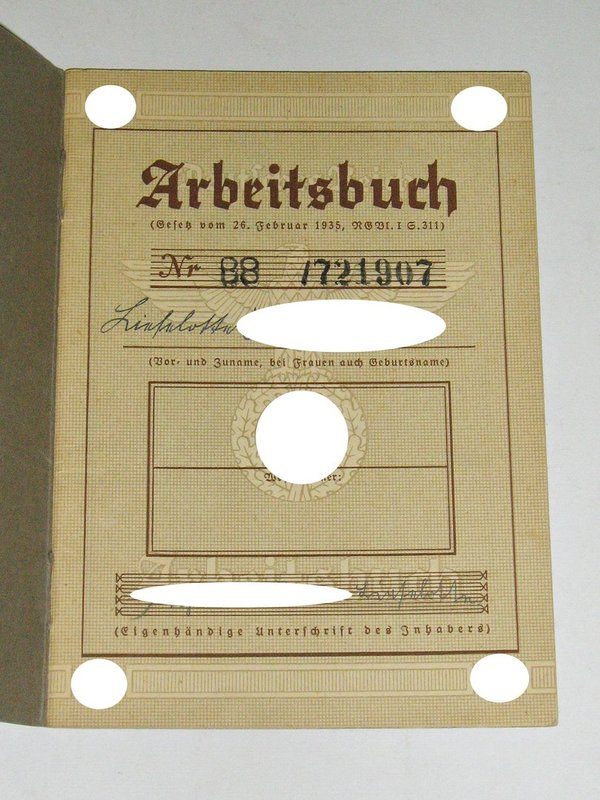 Arbeitsbuch von 1941