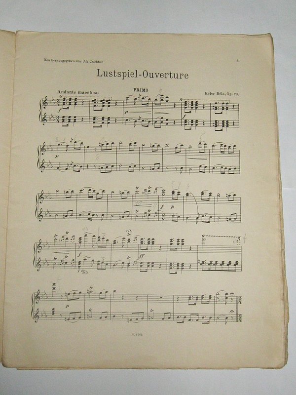 Lustspiel-Ouverture von Béla Kéler Op. 73 ~ Notenheft um 1920