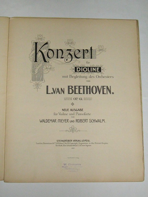Beethoven - Konzert für Violine und Pianoforte Op. 61