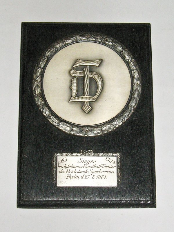 Sieger-Plakette des Deutschen Turnerbundes von 1933