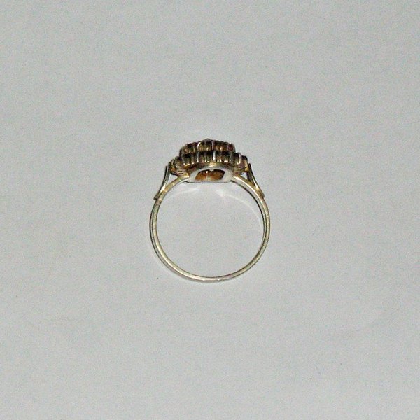 klassischer silberner Granat-Ring ~ Ringgröße 62