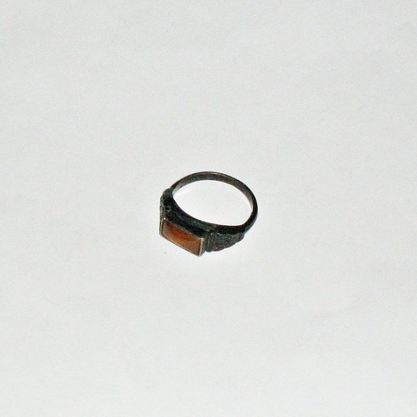 schmaler Bernstein-Ring ~  835er ~ Ringgröße 54