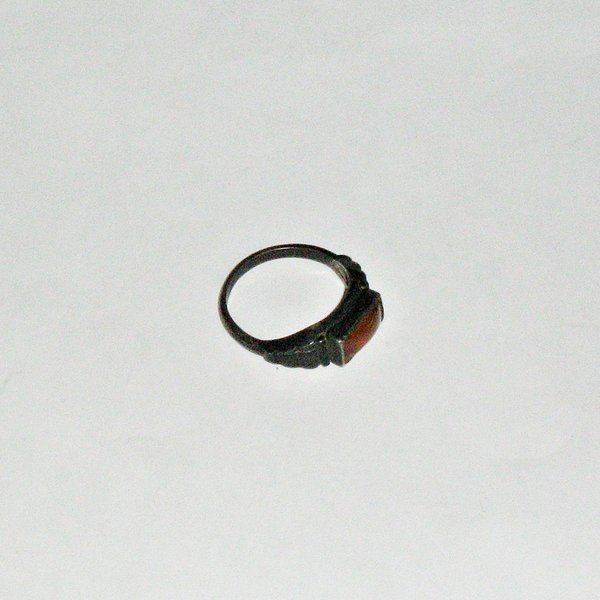 schmaler Bernstein-Ring ~  835er ~ Ringgröße 54
