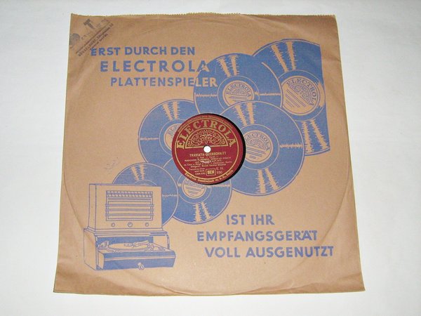 Schellackplatte Electrola von 1935 ~ Perras Hüsch Ludwig ~ Verdi - La Traviata